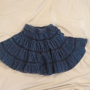 Hanna Andersson Navy Tiered A-Line Skirt